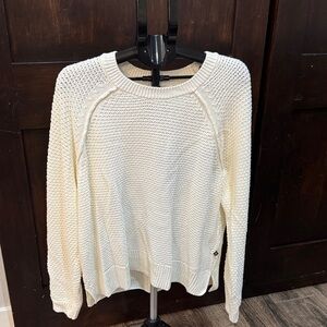 GAP Women's Ivory Textured Crew Neck Sweater